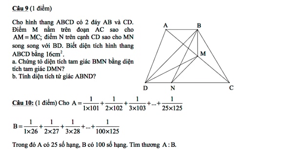 Đề câu 9. 10 gây bão dư luận về độ khó trong thời gian qua. Ảnh tư liệu.