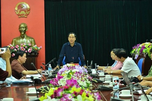  Ông Nguyễn Văn Quang - Chủ tịch tỉnh UBND tỉnh Hòa Bình - phát biểu tại cuộc họp báo.