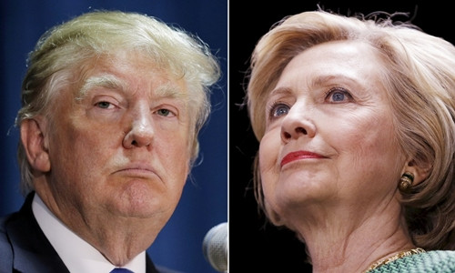 Tổng thống Donald Trump (trái) và cựu ngoại trưởng Mỹ Hillary Clinton. Ảnh: Reuters.