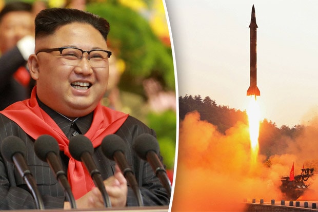 Nhà lãnh đạo Triều Tiên Kim Jong-un và ảnh chụp từ vụ phóng tên lửa gần đây của nước này. Ảnh: Reuters