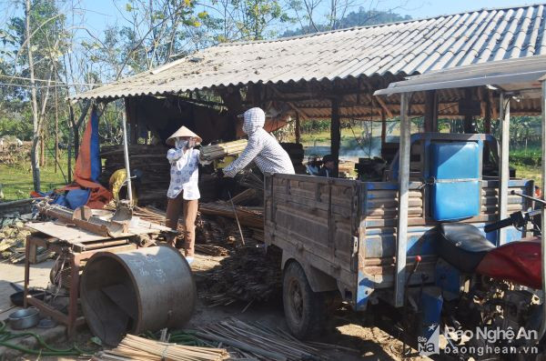  Sản xuất tại HTX chế biến nứa lùng Quế Sơn, huyện Quế Phong. Ảnh tư liệu: Thành Duy