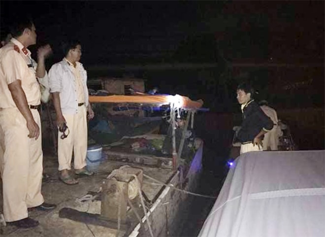 Hiện trường vụ hút cát trái phép.