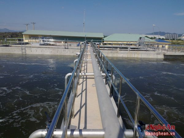 Hệ thống xử lý nước thải tập trung tại KCN Nam Cấm. Ảnh: tư liệu