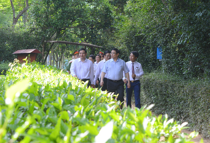 Đoàn cũng về thăm ngôi nhà cụ Phó Bảng Nguyễn Sinh Sắc, nơi chứng kiến những năm tháng ấu thơ của Chủ tịch Hồ Chí Minh. Ảnh: Thu Giang