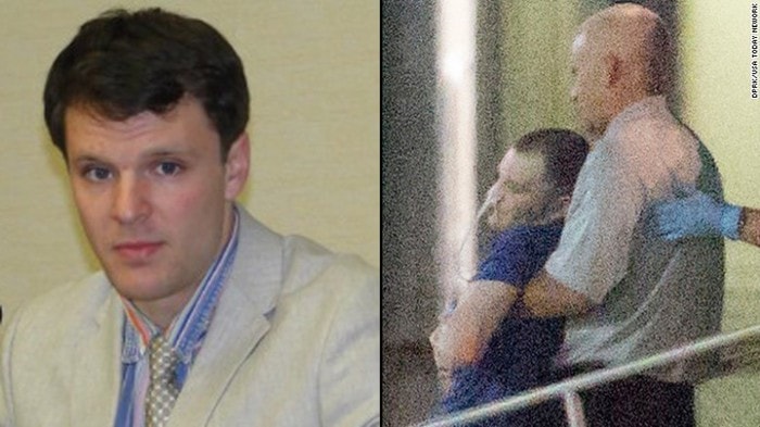 Otto Warmbier - sinh viên Mỹ vừa được Triều Tiên trả tự do, đã bị hôn mê suốt 1 năm nay.Ảnh: USA Today