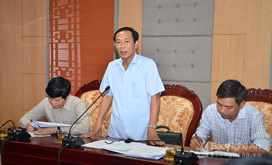 Giám đốc Sở Tài chính Nguyễn Xuân Hải phát biểu tại cuộc làm việc