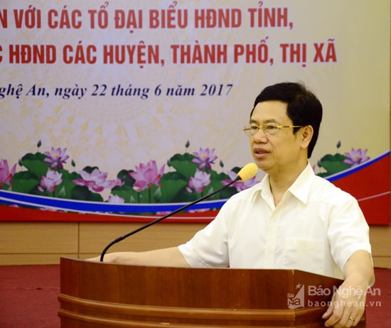 Đồng chí Nguyễn Xuân Sơn- Phó Bí thư Thường trực Tỉnh ủy kết luận tại Hội nghị. Ảnh Thanh Lê