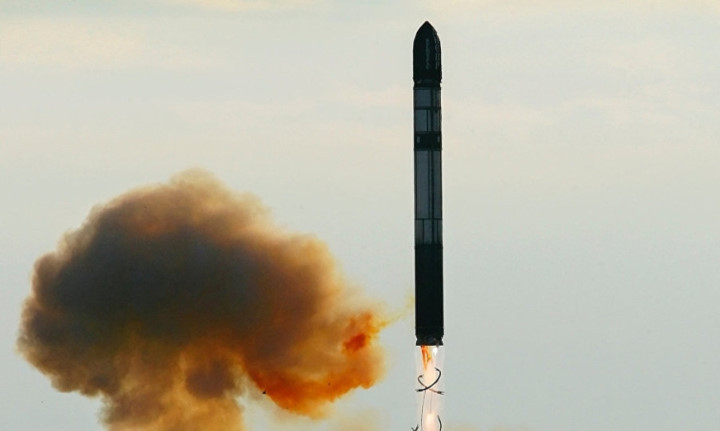RS-28 Sarmat là hệ thống tên lửa đạn đạo xuyên lục địa của Nga có tầm bắn lên đến hơn 10.000km. (Ảnh: Quân đội Nga)