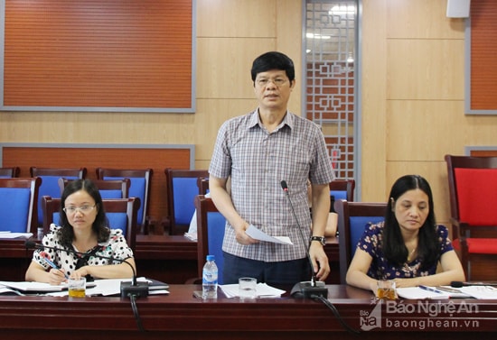 Đồng chí Lê Xuân Đại - Ủy viên Ban Thường vụ Tỉnh ủy, Phó Chủ tịch Thường trực UBND tỉnh làm rõ một số vấn đề mà các thành viên Ban Pháp chế HĐND tỉnh nêu. Ảnh: Mai Hoa