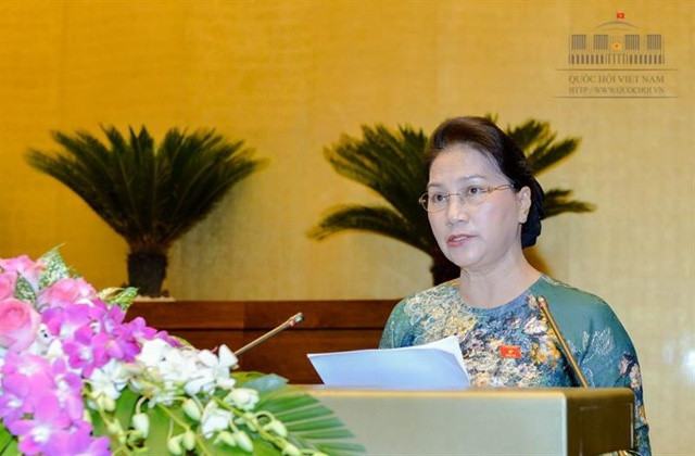 Chủ tịch Quốc hội Nguyễn Thị Kim Ngân phát biểu bế mạc Kỳ họp thứ 3, Quốc hội khóa XIV.