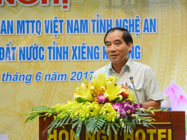 Phó Chủ tịch HĐND tỉnh Hoàng Viết Đường phát biểu chỉ đạo hội nghị. Ảnh: Thu Giang