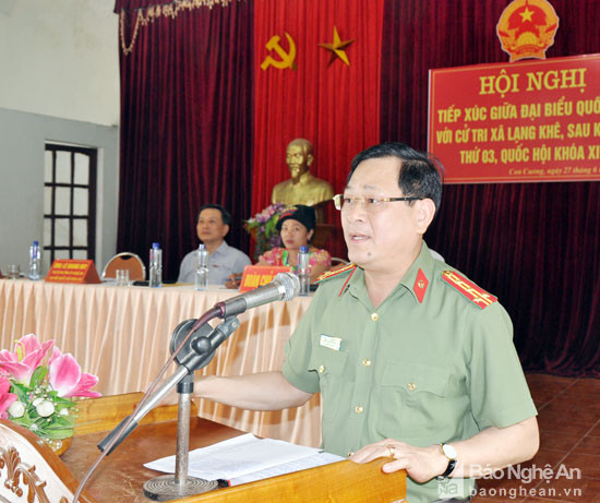 Đồng chí Nguyễn Hữu Cầu - Ủy viên BTV Tỉnh ủy, Giám đốc Công an tỉnh, Đại biểu Quốc hội khóa XIV