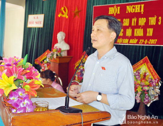 Lê Quang Huy thông tin đến cử tri chương trình của kỳ họp thứ 3, Quốc hội khóa XIV.
