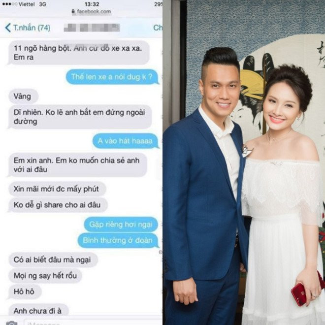 Những tin nhắn mùi mẫn từ số điện thoại của Bảo Thanh gửi cho Việt Anh. Ảnh: Chụp màn hình.