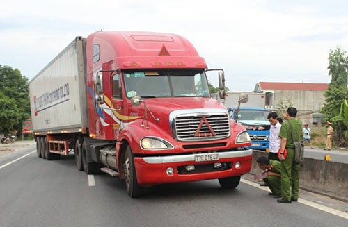 Chiếc xe container do tài xế Châu điều khiển. 