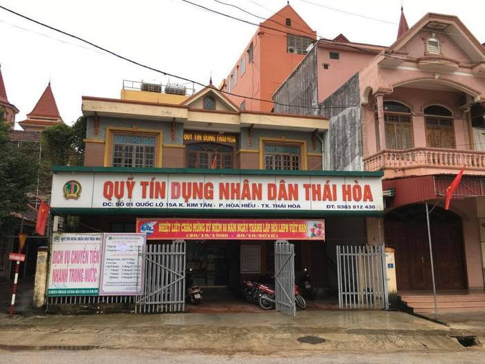 Quĩ Tín dụng nhân dân thị xã Thái Hòa. Ảnh: P.V