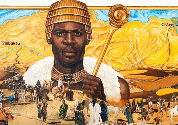 Mansa Musa là vị vua của Timbuktu, một thành phố cổ thuộc quốc gia Mali, phía tây châu Phi ngày nay, được coi là người giàu nhất trong lịch sử. Theo giáo sư Richard Smith thuộc trường Đại học Ferrum, vương quốc của Musa là nơi sản xuất vàng lớn nhất thế giới, tại thời điểm đó vàng đang có nhu cầu rất cao.