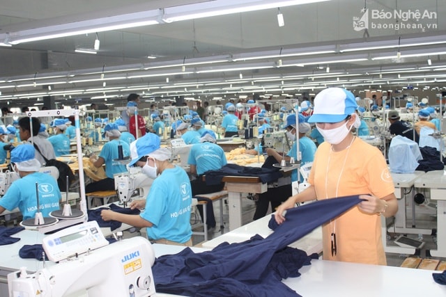 oạt động tại Nhà máy dệt may Vinatex Hoàng Mai. Ảnh tư liệu