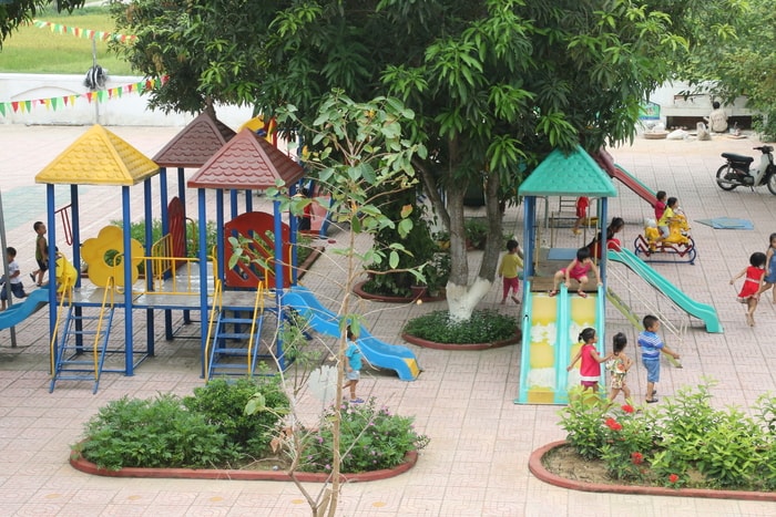Trường Mầm non xã Hưng Đạo (huyện Hưng Nguyên) được đầu tư khang trang. Ảnh:Mỹ Hà