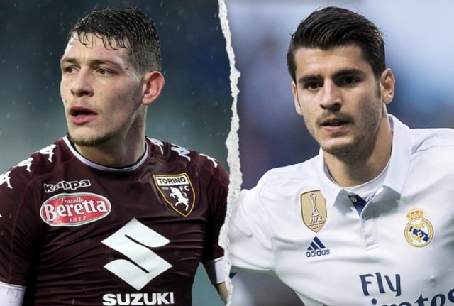 Belotti (trái) hoặc Morata nhiều khả năng sẽ đầu quân cho Chelsea trong ít ngày tới.  Ảnh: Internet