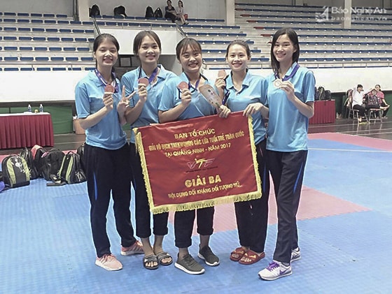 Các VĐV Teakwondo Nghệ An. Ảnh: NVCC