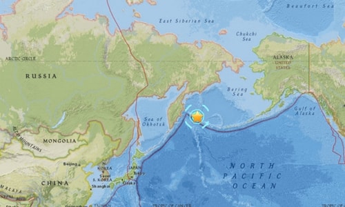 Vị trí trận động đất. Đồ họa: USGS.
