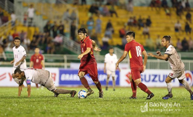 Tiền vệ Nguyễn Tuấn Anh có trận đấu hay trước U23 Timor Leste - Ảnh; Đức Đồng