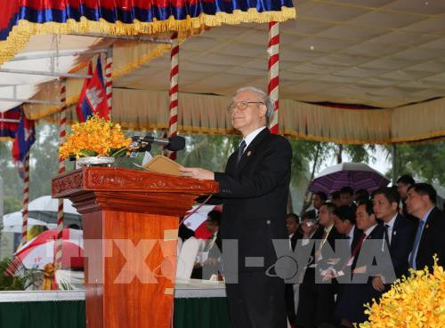 Tổng Bí thư Nguyễn Phú Trọng phát biểu tại Lễ khánh thành Tượng đài. 