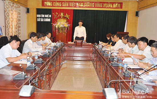 Phó chủ tịch UBND tỉnh Lê Xuân Đại chủ trì buổi làm việc. Ảnh Thu Huyền