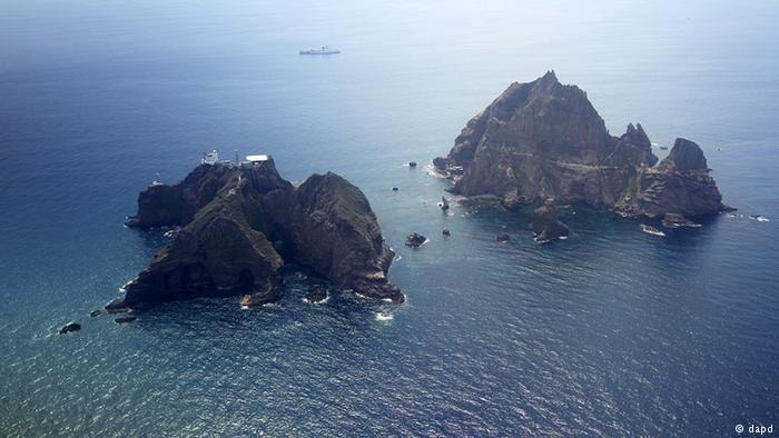 Quần đảo Dokdo/Takeshima mà Hàn Quốc và Nhật Bản đang tranh chấp. Ảnh: dapd