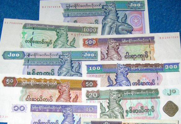 Tiền giấy Myanma.