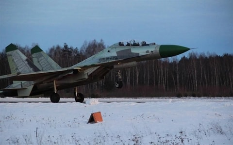 Tiêm kích Su-30K đầu tiên được Nhà máy 558 sửa chữa tiến hành bay thử nghiệm