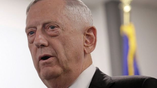 Bộ trưởng Quốc phòng Mỹ James Mattis. Ảnh: AP