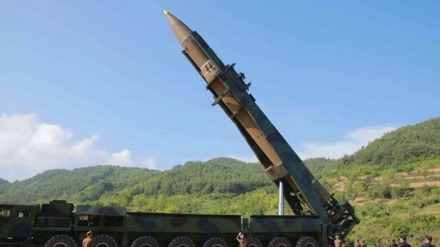  Triều Tiên phóng thử ICBM Hwasong-14 đầu tháng 7. Ảnh: AP