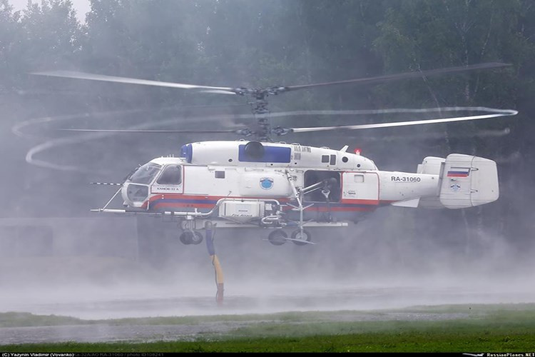 Trực thăng Ka-32A1 được công ty trực thăng Kamov phát triển từ đầu những năm 1990, nó được thiết kế dành riêng cho các nhiệm vụ cứu hỏa ở các tòa nhà cao, sơ tán cứu hộ khẩn cấp hoặc chữa cháy từ trên không. Nguồn ảnh: Made in Russia.