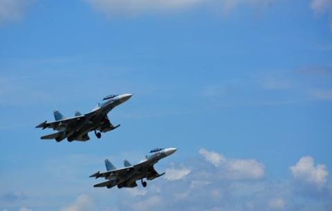 Cặp Su-30MK2 trong Hội thao.