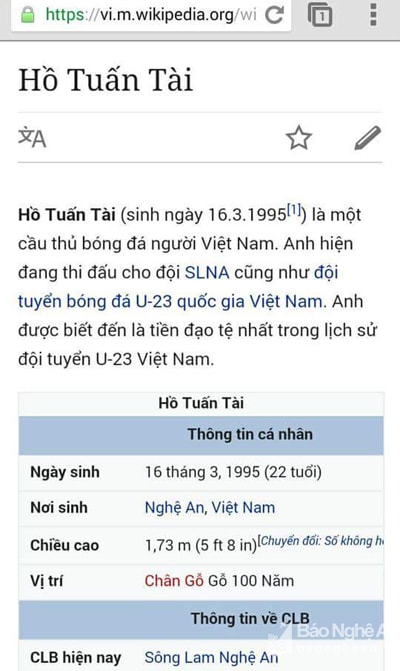 Hồ sơ bị chỉnh sửa của Tuấn Tài trên Wikipedia. Ảnh. Tiến Hùng.