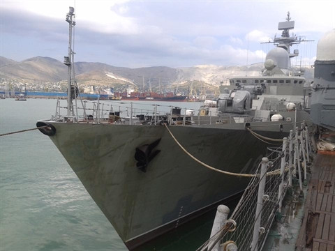 Hình ảnh mới nhất về tàu Gepard 3.9 số hiệu (tạm thời) 486 của Việt Nam tại quân cảng Novorossiysk