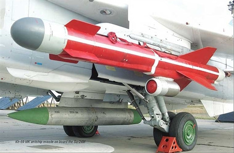 Tên lửa chống hạm Kh-59MK lắp trên cường kích Su-24