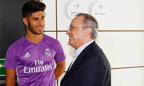 Chủ tịch Florentino Perez không vung tiền mua cầu thủ vì đã có Asensio. Ảnh: Internet