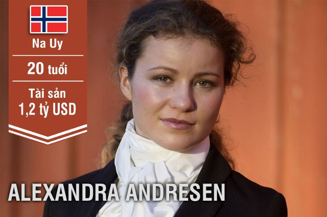  Alexandra Andresen là một trong những tay đua ngựa rất thành công tại Na Uy. Năm 2016, cô gái trẻ trở thành tỷ phú nhờ vào khối tài sản thừa kế kếch xù từ gia đình.