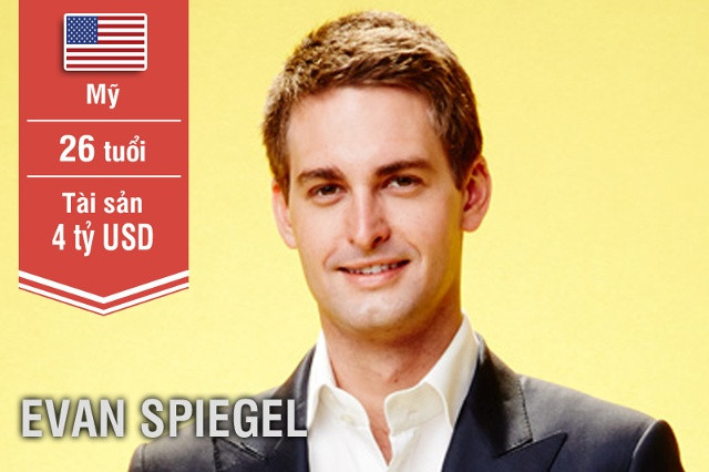 Evan Spiegel sinh ra trong một gia đình danh gia vọng tộc tại Mỹ, với bố mẹ đều là luật sư có tiếng. Bản thân Spiegel được đánh giá là một chàng trai thông minh và sáng tạo. Anh từng theo học Stanford ngành thiết kế sản phẩm nhưng bỏ dở giữa chừng. Anh cùng với Bobby Murphy đã sáng lập ra Snapchat, ứng dụng tin nhắn tự hủy. Snap vừa có thương vụ IPO rất thành công hồi đầu tháng 3 năm nay.