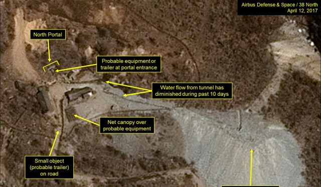  Hình ảnh vệ tinh cho thấy bãi thử hạt nhân Punggye-ri của Triều Tiên. Ảnh: AP