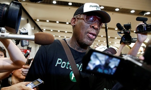 Cựu ngôi sao bóng rổ Mỹ Dennis Rodman. Ảnh: Reuters
