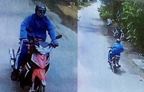 Nam thanh niên cướp ngân hàng được cho là Hùng. Ảnh: Camera an ninh