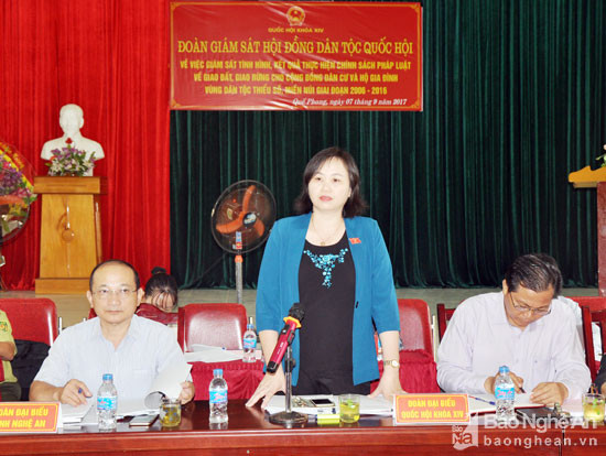 bà Cao Thị Xuân – Phó Chủ tịch Hội đồng Dân tộc