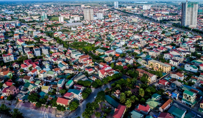 Phường Hà Huy Tập (TP. Vinh) nhìn từ trên cao.Ảnh: Sỹ Minh