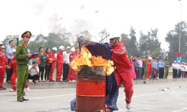 Diễn tập phòng, chống cháy nổ. Ảnh minh họa.