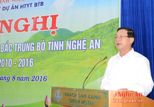 Đồng chí Lê Minh Thông yêu cầu Sở Y tế Nghệ An tập trung phát huy hiệu quả đầu tư, đảm bảo tính bền vững cảu dự án trong thời gian tới.