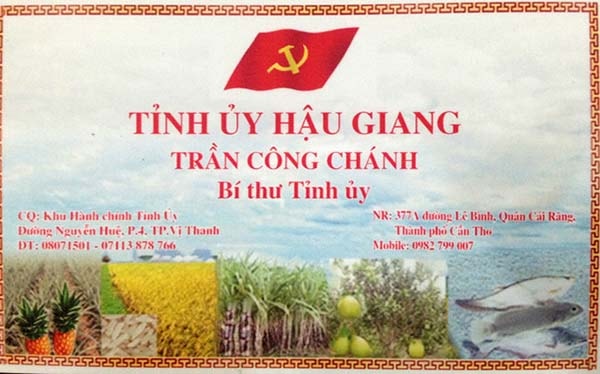 Tấm danh thiếp đặc biệt của ông Trần Công Chánh